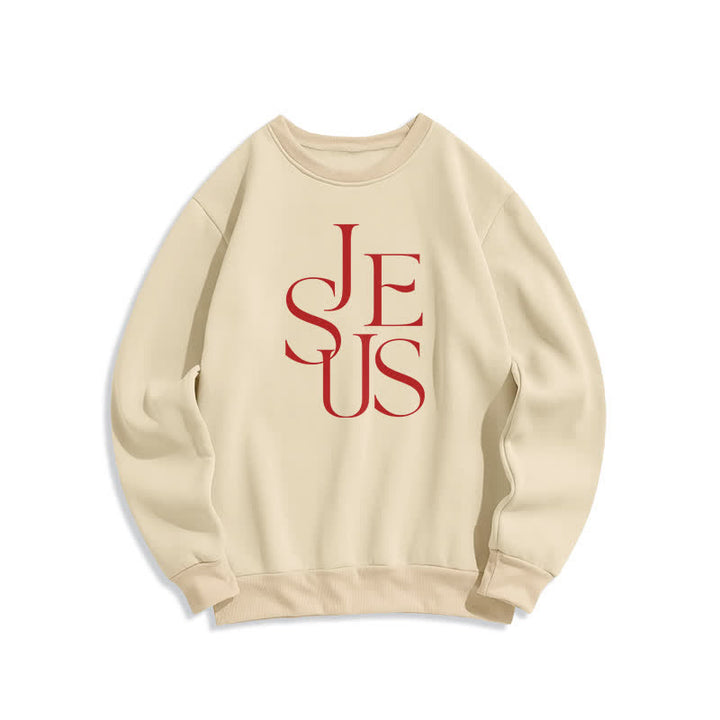 Christianartworkshop Übergroßer Pullover mit Rundhalsausschnitt und Jesus-Umriss-Grafik - Beige - 2XL - image 3