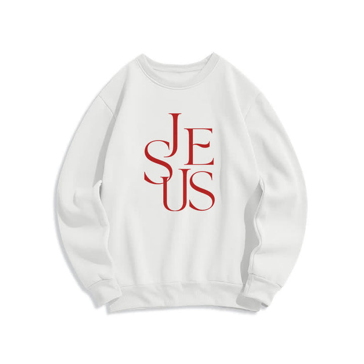 Christianartworkshop Übergroßer Pullover mit Rundhalsausschnitt und Jesus-Umriss-Grafik - Weiß - 2XL - image 2