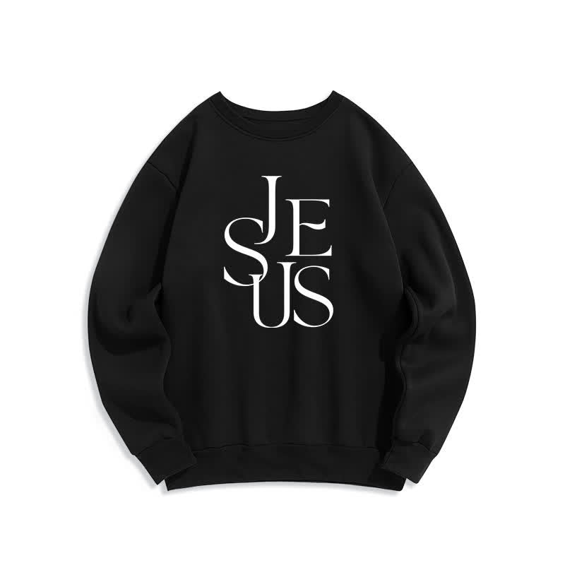 Christianartworkshop Übergroßer Pullover mit Rundhalsausschnitt und Jesus-Umriss-Grafik - Schwarz - 2XL - image 1