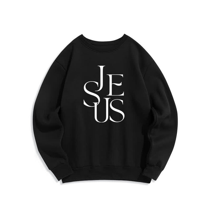 Christianartworkshop Übergroßer Pullover mit Rundhalsausschnitt und Jesus-Umriss-Grafik - Schwarz - 2XL - image 1