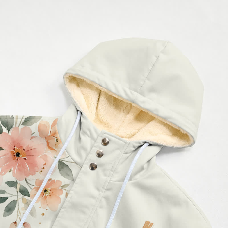 Christianartworkshop Winter-Fleecejacke mit Blumenmuster und Kapuze - image 4