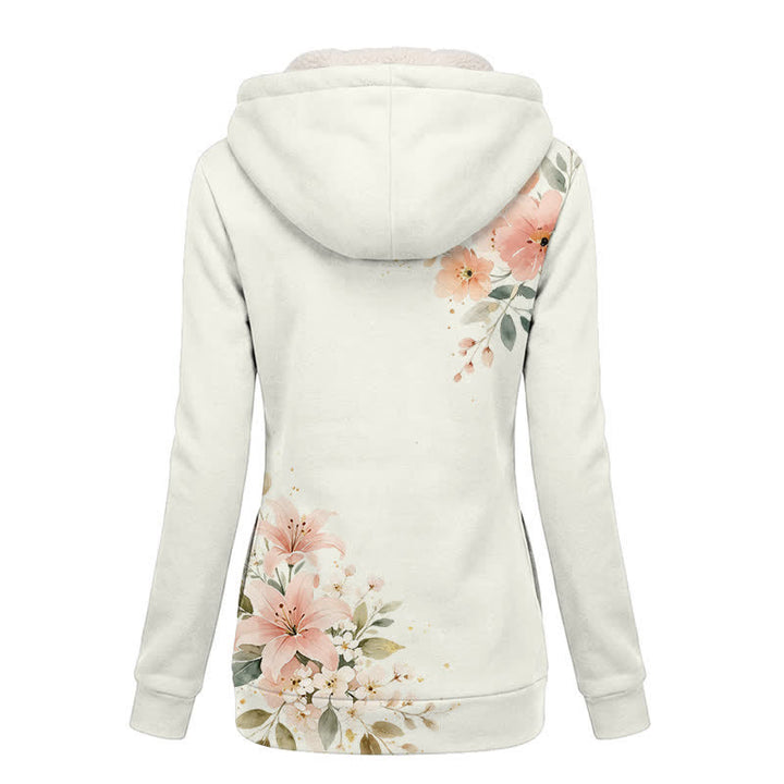 Christianartworkshop Winter-Fleecejacke mit Blumenmuster und Kapuze - image 1