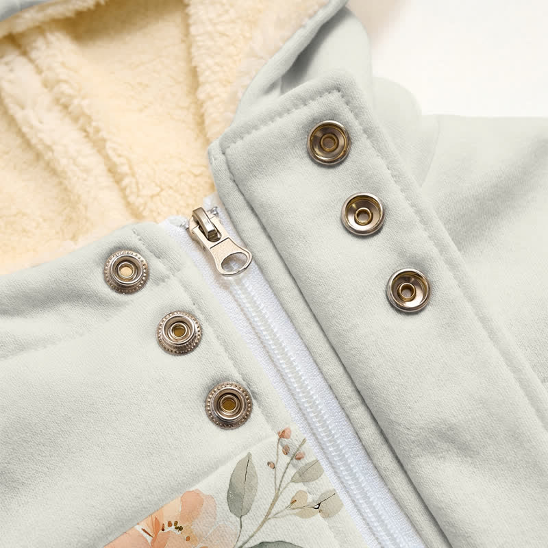 Christianartworkshop Winter-Fleecejacke mit Blumenmuster und Kapuze - image 5