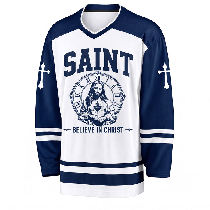 Christianartworkshop Gott segne dich Glaube an Christus Hockeytrikot - image 1