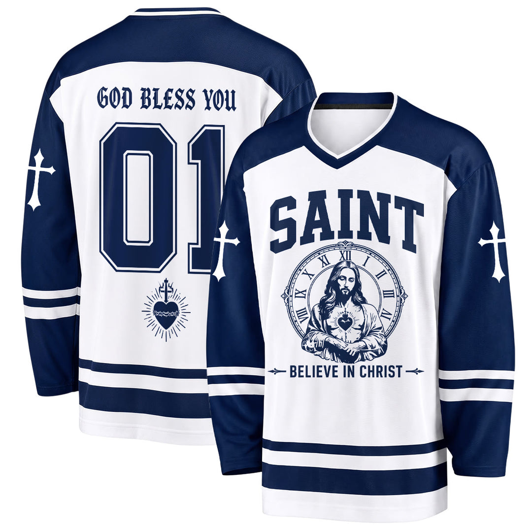 Christianartworkshop Gott segne dich Glaube an Christus Hockeytrikot - 5XL - image 0