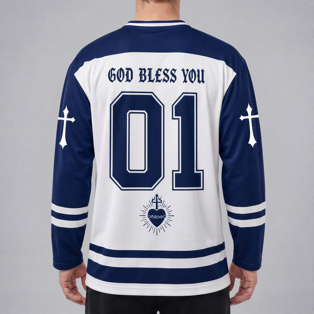 Christianartworkshop Gott segne dich Glaube an Christus Hockeytrikot - image 6