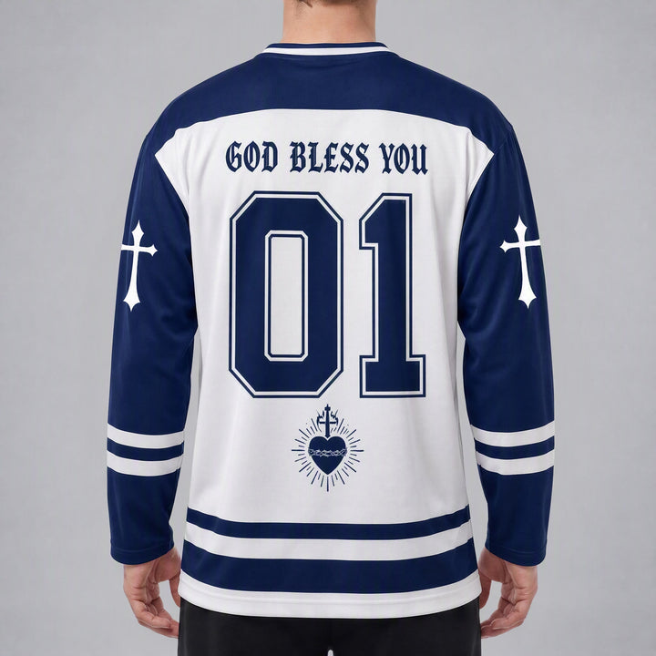 Christianartworkshop Gott segne dich Glaube an Christus Hockeytrikot - image 6