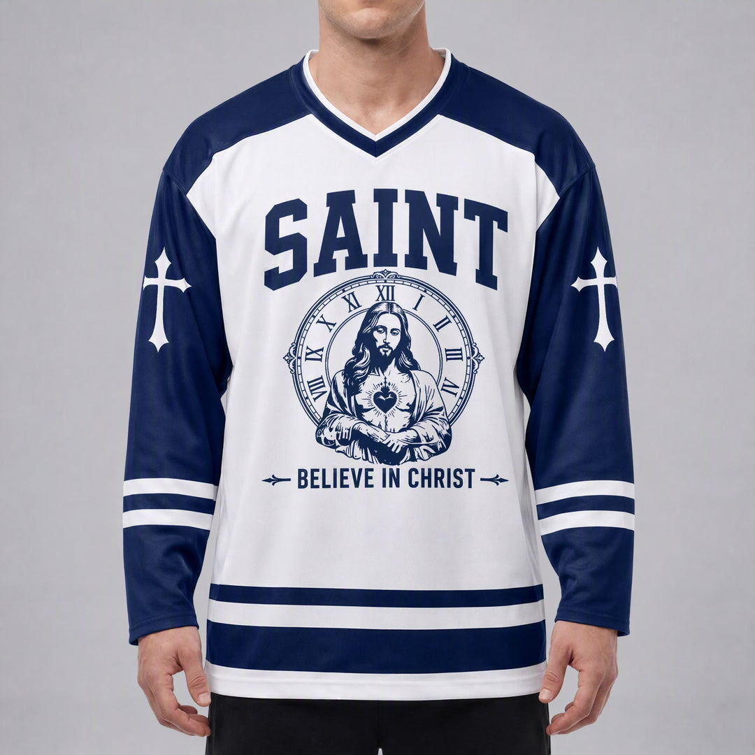 Christianartworkshop Gott segne dich Glaube an Christus Hockeytrikot - image 3