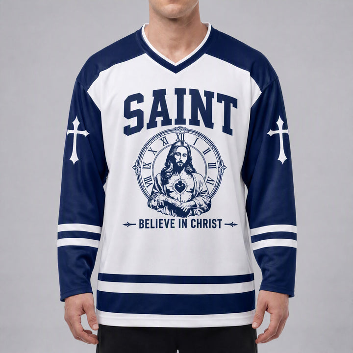 Christianartworkshop Gott segne dich Glaube an Christus Hockeytrikot - image 3