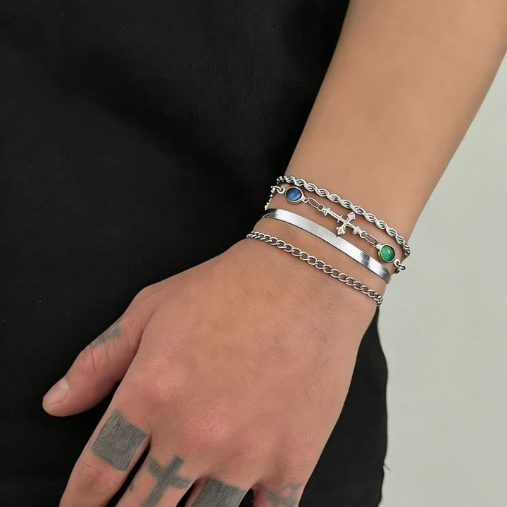 Christianartworkshop Elegante, vielseitige Armband-Kombination aus Kreuzlegierung: Gefäß stiller Hingabe - Silber - image 5