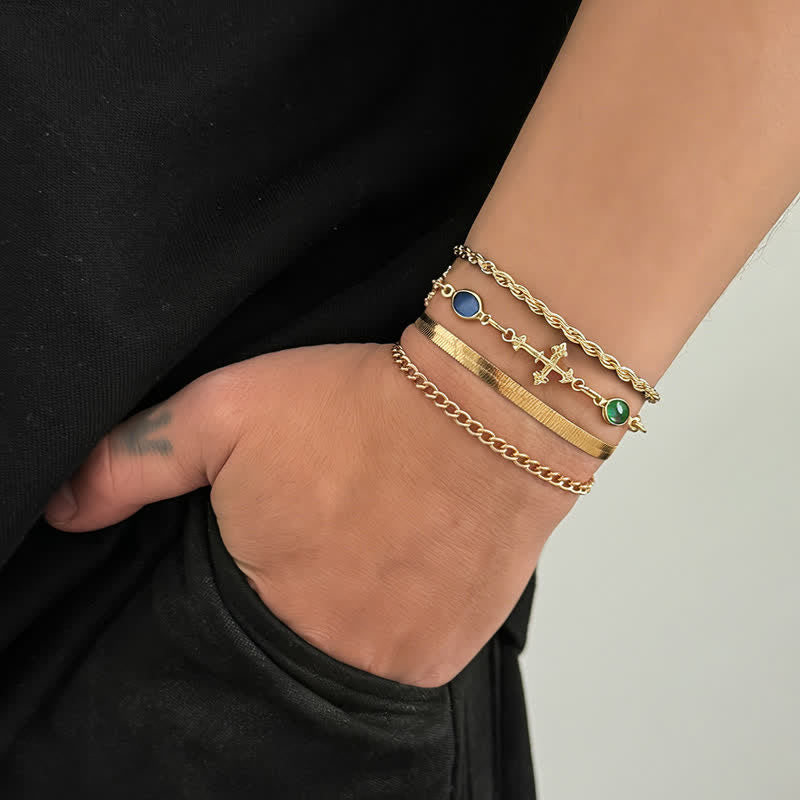 Christianartworkshop Elegante, vielseitige Armband-Kombination aus Kreuzlegierung: Gefäß stiller Hingabe - image 1