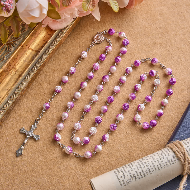 Christianartworkshop Rosenkranz mit himmlischer Rose und Kruzifix: Zeichen beständiger Führung - image 1