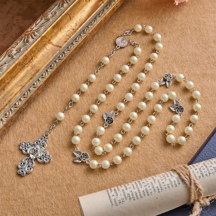 Christianartworkshop Rosenkranz Unserer Lieben Frau von Fatima mit Rosenkreuz: Zeichen der heiligen Gnade - Unsere Liebe Frau und das Kreuz - image 0