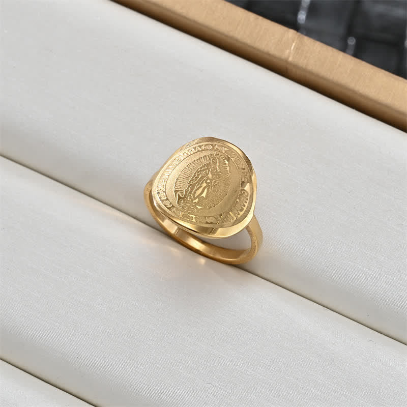 Christianartworkshop Ring mit heiligem Porträt und Kreuzmedaillon: Symbol sanften himmlischen Schutzes - Unsere Liebe Frau D - US 12 - image 9