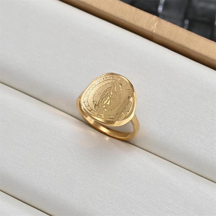 Christianartworkshop Ring mit heiligem Porträt und Kreuzmedaillon: Symbol sanften himmlischen Schutzes - Unsere Liebe Frau D - US 12 - image 9