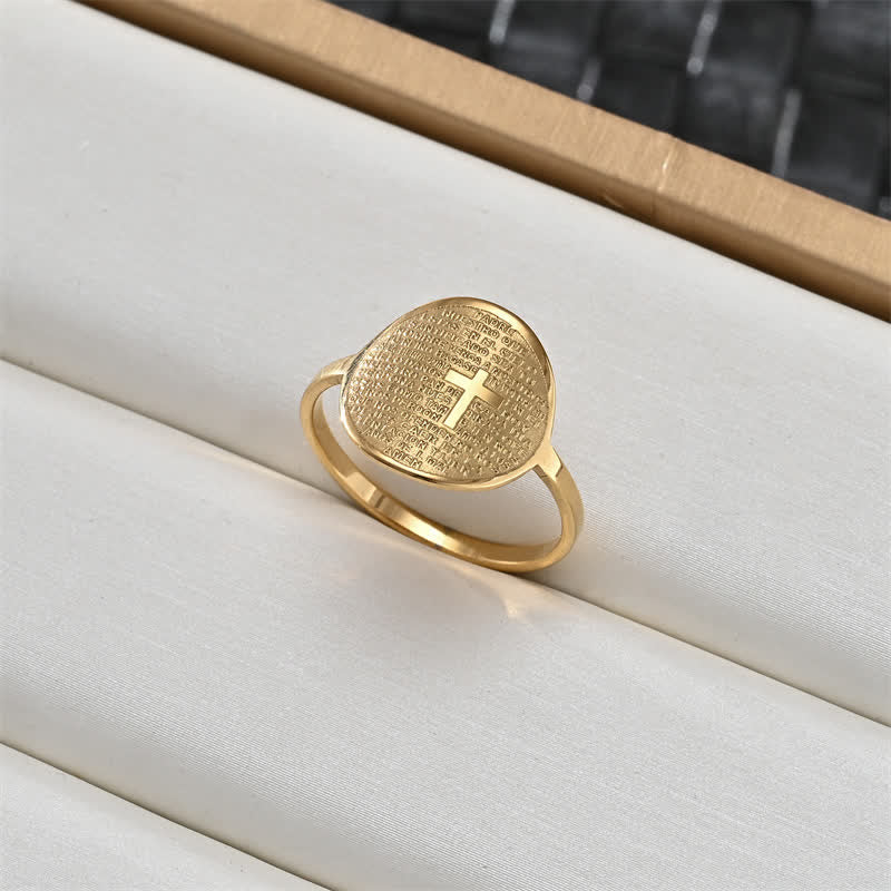Christianartworkshop Ring mit heiligem Porträt und Kreuzmedaillon: Symbol sanften himmlischen Schutzes - Kreuz D - US 12 - image 7