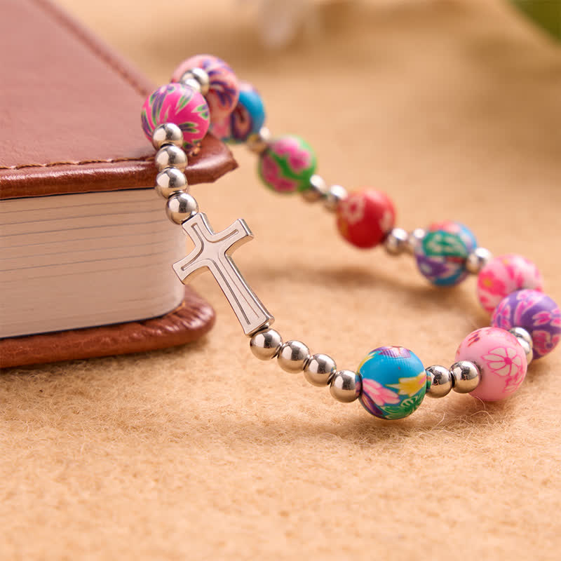 Christianartworkshop Armband mit Blumenmuster, Kreuz und Heiligem Geist: Träger sanften göttlichen Schutzes - image 3