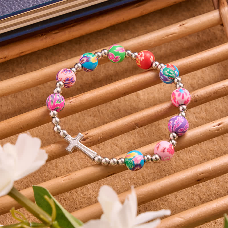 Christianartworkshop Armband mit Blumenmuster, Kreuz und Heiligem Geist: Träger sanften göttlichen Schutzes - Kreuzen - image 1