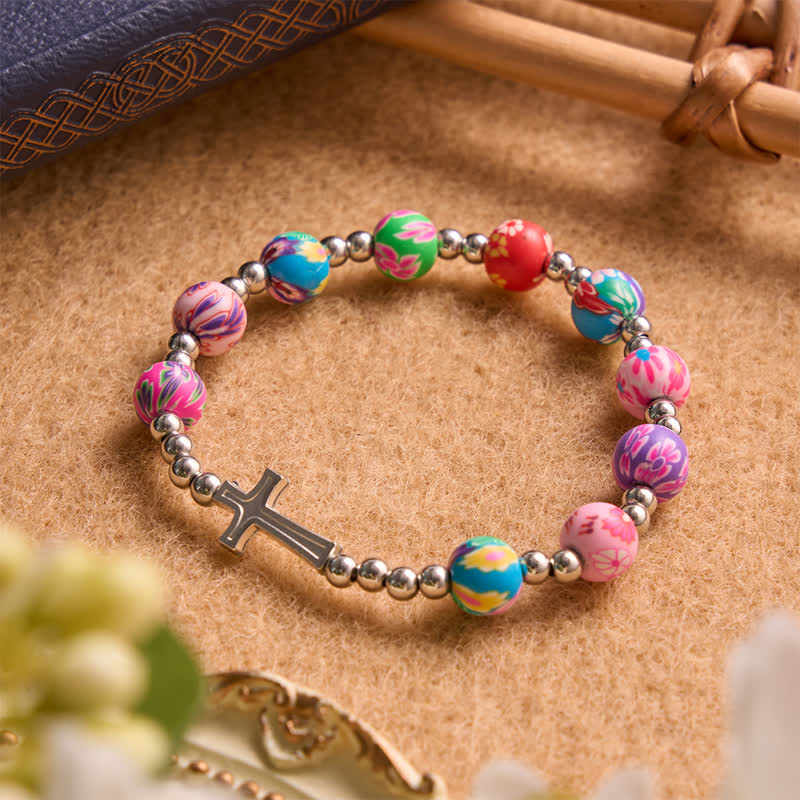 Christianartworkshop Armband mit Blumenmuster, Kreuz und Heiligem Geist: Träger sanften göttlichen Schutzes - image 4