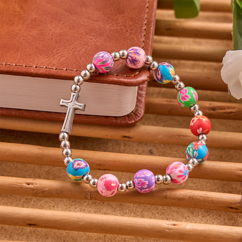 Christianartworkshop Armband mit Blumenmuster, Kreuz und Heiligem Geist: Träger sanften göttlichen Schutzes - image 5
