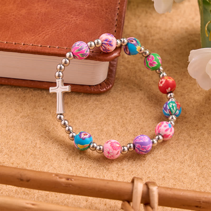 Christianartworkshop Armband mit Blumenmuster, Kreuz und Heiligem Geist: Träger sanften göttlichen Schutzes - image 2
