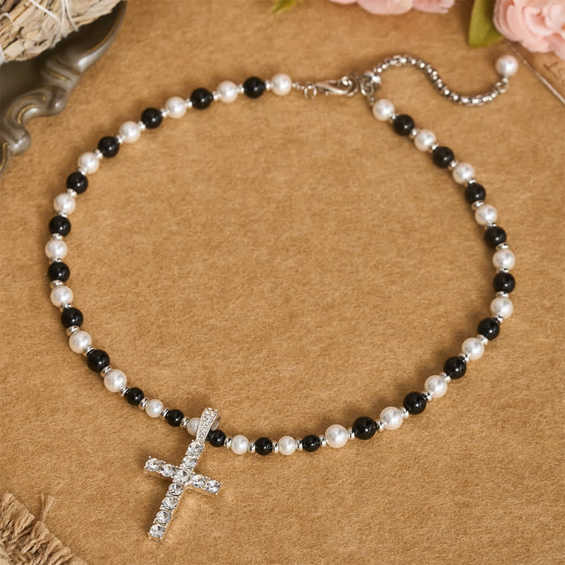 Christianartworkshop Polierte, funkelnde Perlenkette mit Kreuzanhänger: Zeichen beständiger himmlischer Führung - Kreuzen - image 0