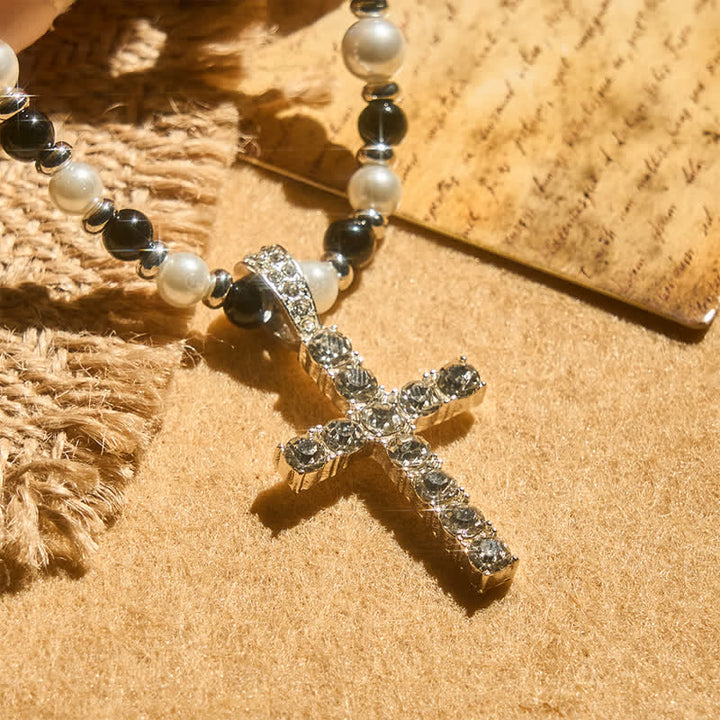 Christianartworkshop Polierte, funkelnde Perlenkette mit Kreuzanhänger: Zeichen beständiger himmlischer Führung - image 5