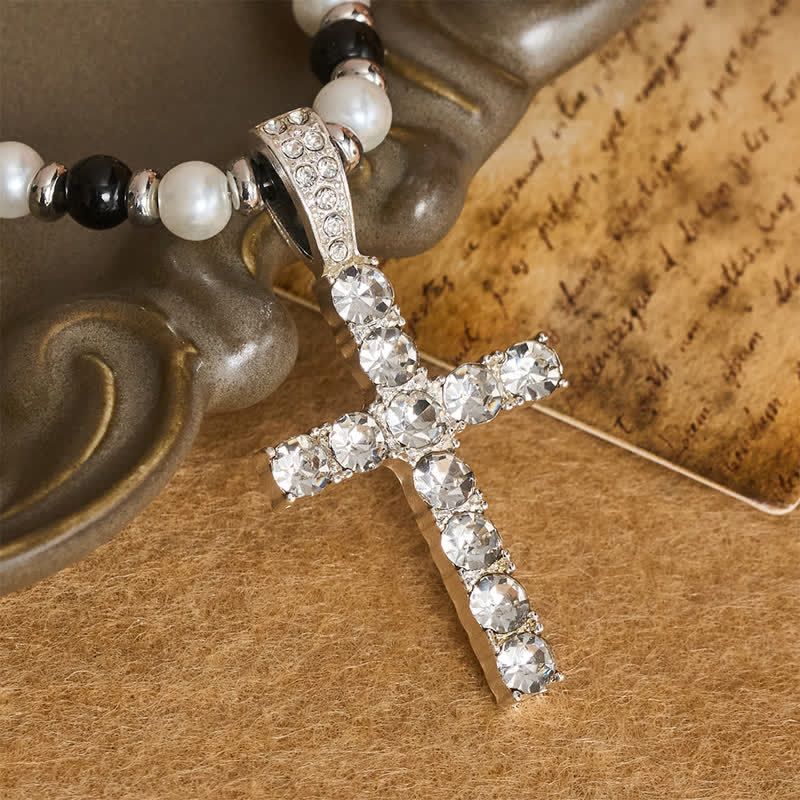 Christianartworkshop Polierte, funkelnde Perlenkette mit Kreuzanhänger: Zeichen beständiger himmlischer Führung - image 4