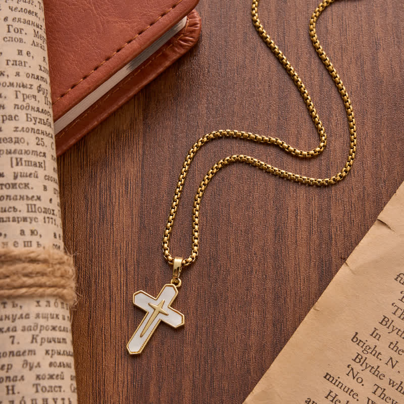 Christianartworkshop Fein poliertes Kupferkreuz mit Muscheleinlage: Zeichen beständigen himmlischen Schutzes - image 1