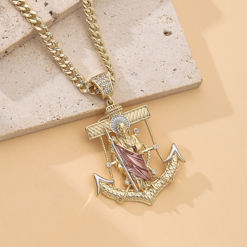 Christianartworkshop Ikonische Halskette mit den Heiligen Judas und Christophorus: Symbol der erhebenden göttlichen Hoffnung - St. Christopher B - image 8