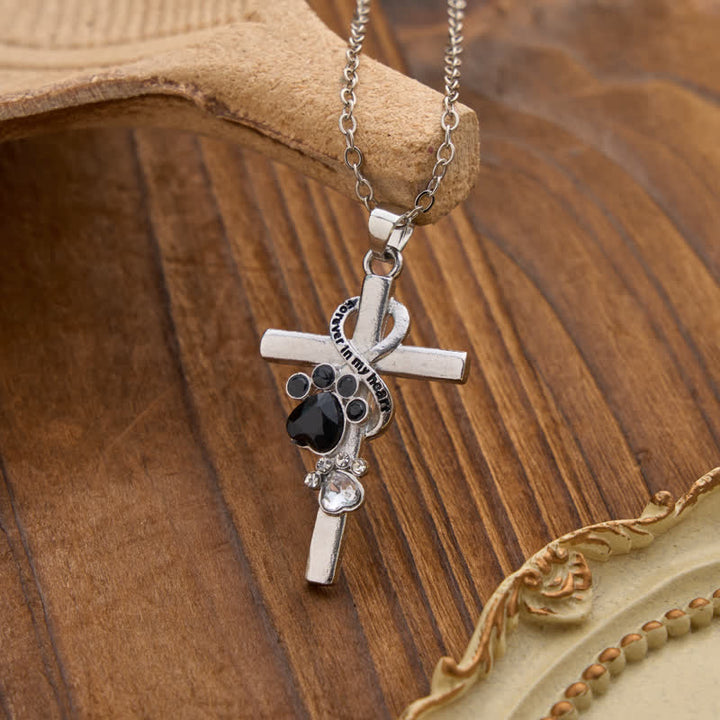 Christianartworkshop Gedenkkette mit Pfotenabdruck-Kreuz aus Legierung: Symbol zärtlicher himmlischer Erinnerung - image 4