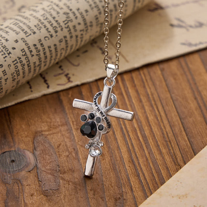 Christianartworkshop Gedenkkette mit Pfotenabdruck-Kreuz aus Legierung: Symbol zärtlicher himmlischer Erinnerung - image 5
