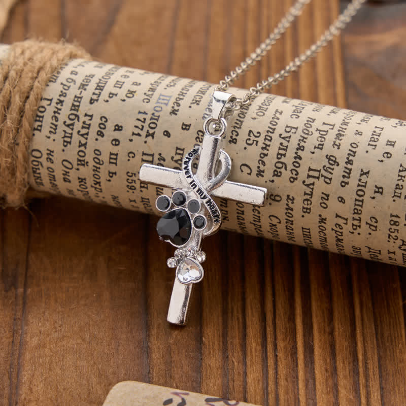 Christianartworkshop Gedenkkette mit Pfotenabdruck-Kreuz aus Legierung: Symbol zärtlicher himmlischer Erinnerung - image 6
