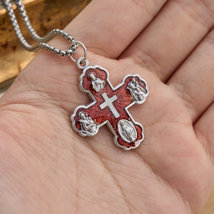 Christianartworkshop Halskette mit vier heiligen Porträtkreuzen: Symbol sanften himmlischen Schutzes - image 6