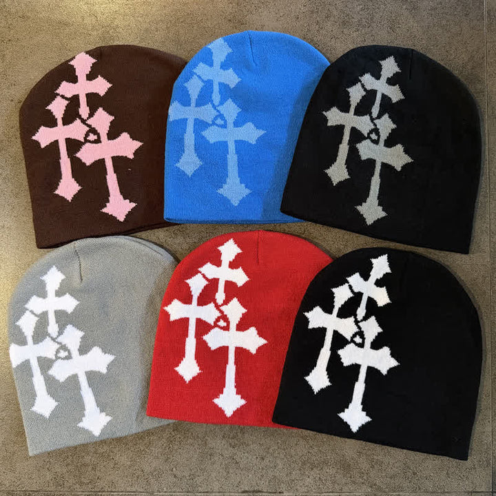 Christianartworkshop Dreifach gekreuzte Jacquard-Strickmütze: Symbol zeitloser himmlischer Gnade - image 0
