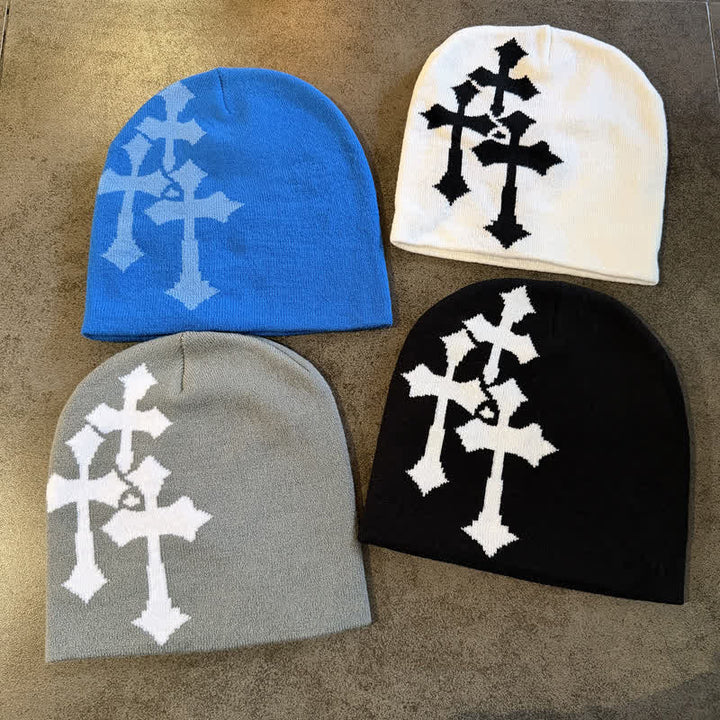 Christianartworkshop Dreifach gekreuzte Jacquard-Strickmütze: Symbol zeitloser himmlischer Gnade - image 1