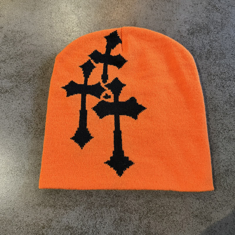 Christianartworkshop Dreifach gekreuzte Jacquard-Strickmütze: Symbol zeitloser himmlischer Gnade - Orange - image 12
