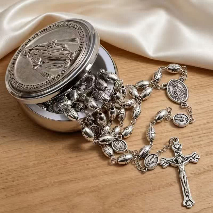 Christianartworkshop Rosenkranz aus geprägter Legierung mit Wundertätiger Medaille Unserer Lieben Frau und Heiligem Kruzifix - image 1