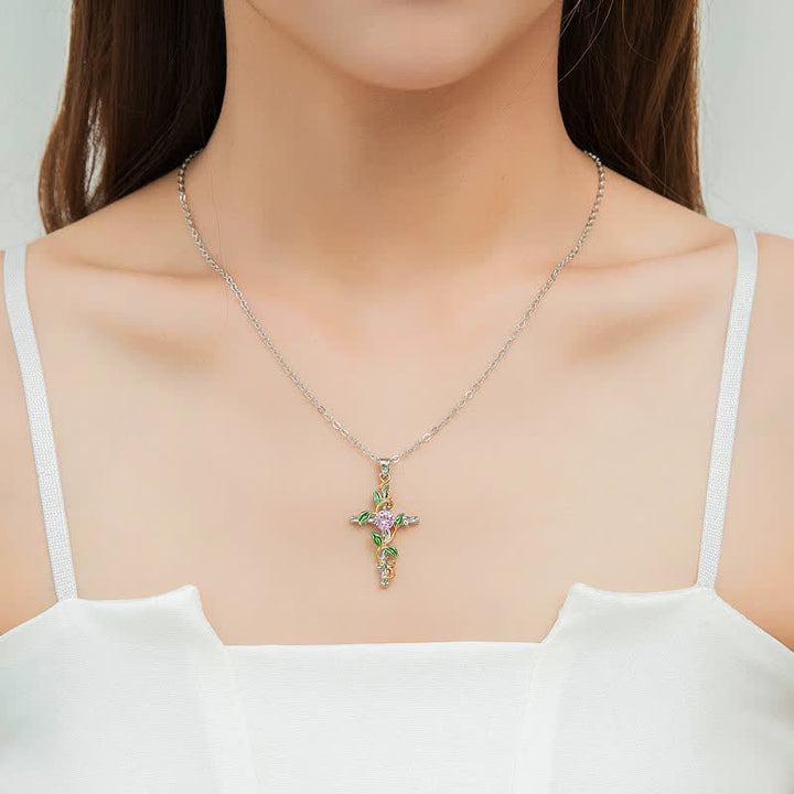 Christianartworkshop Naturinspirierte Rankenkreuz-Halskette: Symbol für verwurzelten himmlischen Schutz - image 1