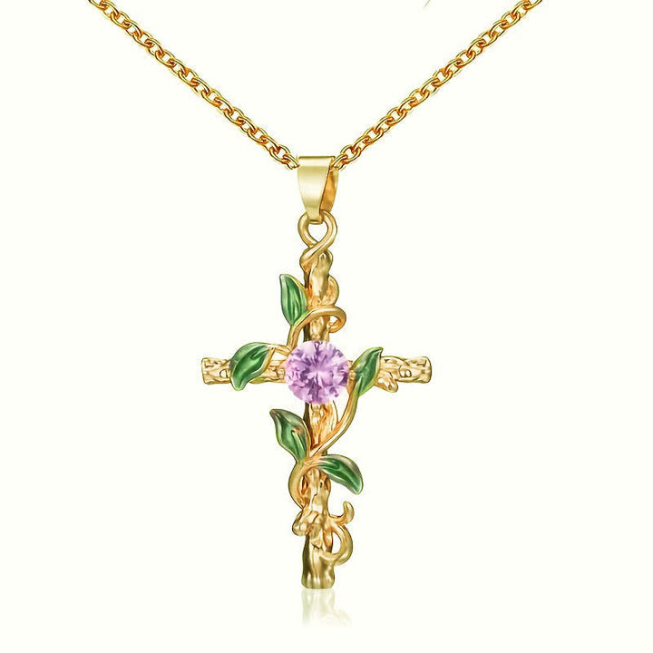 Christianartworkshop Naturinspirierte Rankenkreuz-Halskette: Symbol für verwurzelten himmlischen Schutz - Golden - image 6