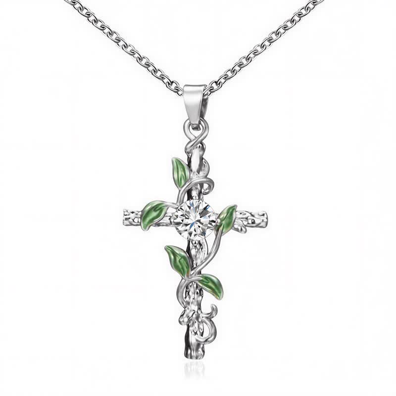 Christianartworkshop Naturinspirierte Rankenkreuz-Halskette: Symbol für verwurzelten himmlischen Schutz - Silber - image 5
