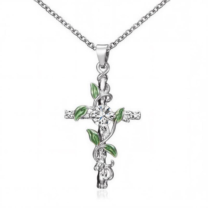 Christianartworkshop Naturinspirierte Rankenkreuz-Halskette: Symbol für verwurzelten himmlischen Schutz - Silber - image 5