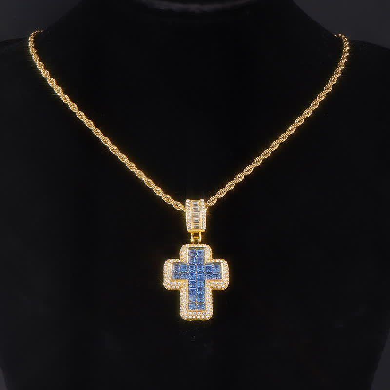 Christianartworkshop Halskette mit quadratischem Edelsteinblock-Kreuz: Zeichen himmlischer Stärke - image 5