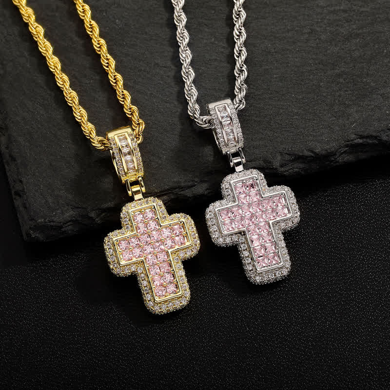 Christianartworkshop Halskette mit quadratischem Edelsteinblock-Kreuz: Zeichen himmlischer Stärke - image 2