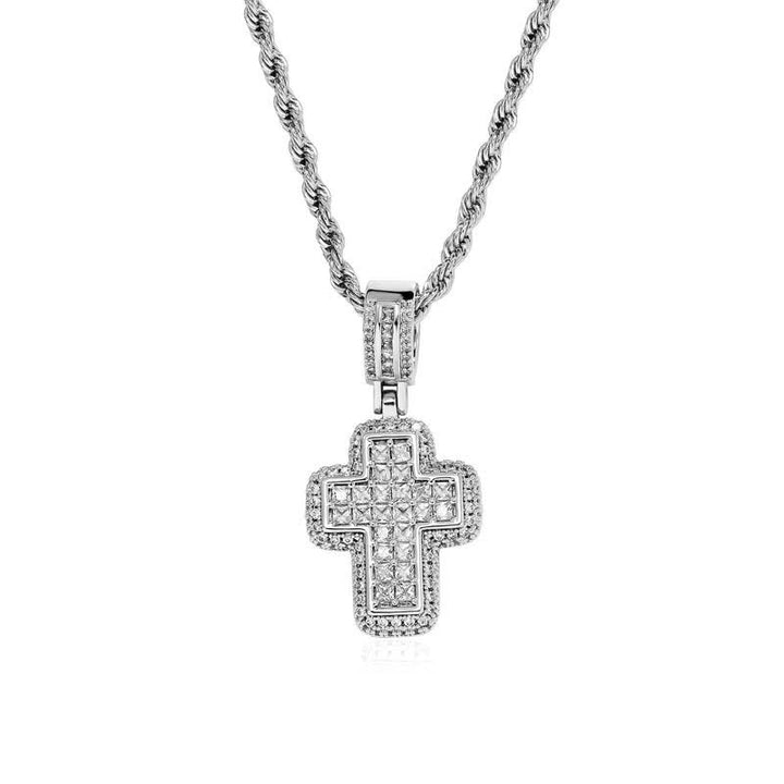 Christianartworkshop Halskette mit quadratischem Edelsteinblock-Kreuz: Zeichen himmlischer Stärke - Silber - Silber - image 6