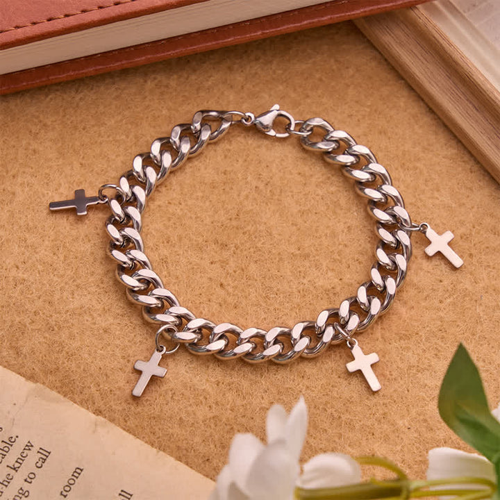 Christianartworkshop Glattes, massives kubanisches Mehrfachkreuz-Armband: Zeichen zeitloser himmlischer Güte - Kreuz B - image 5