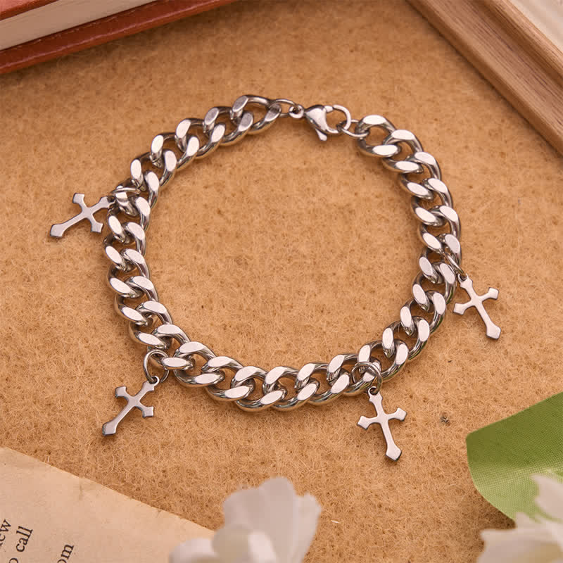 Christianartworkshop Glattes, massives kubanisches Mehrfachkreuz-Armband: Zeichen zeitloser himmlischer Güte - Kreuz A - image 3