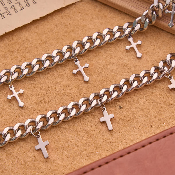 Christianartworkshop Glattes, massives kubanisches Mehrfachkreuz-Armband: Zeichen zeitloser himmlischer Güte - image 2