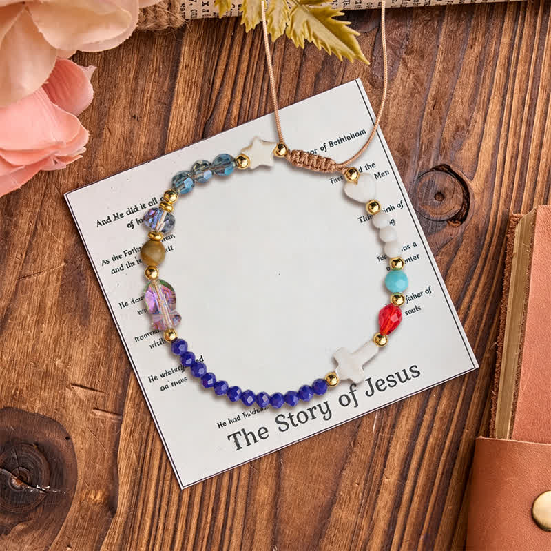 Christianartworkshop Perlenarmband mit Bibelvers: Trägerin sanfter himmlischer Vorsehung - Kreuz (mit Karte) - image 0