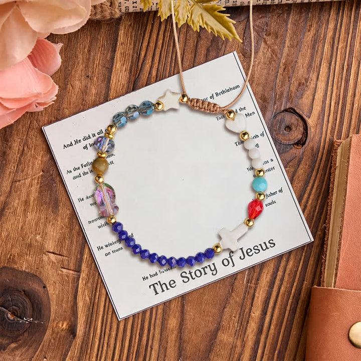 Christianartworkshop Perlenarmband mit Bibelvers: Trägerin sanfter himmlischer Vorsehung - Kreuz (mit Karte) - image 0